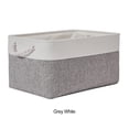 thumbnail image 3 of Yuarrent Caja de almacenamiento plegable multifuncional, mango práctico, solución que ahorra espacio, amplia aplicación Almacenamiento y organización del hogar gris+blanco, 3 of 6