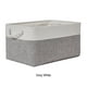 thumbnail image 3 of Kearding Cesta de almacenamiento plegable hecha de algodón y lino, solución de ahorro de espacio de gran capacidad, resistente y duradera Almacenamiento y organización del hogar gris+blanco, 3 of 6