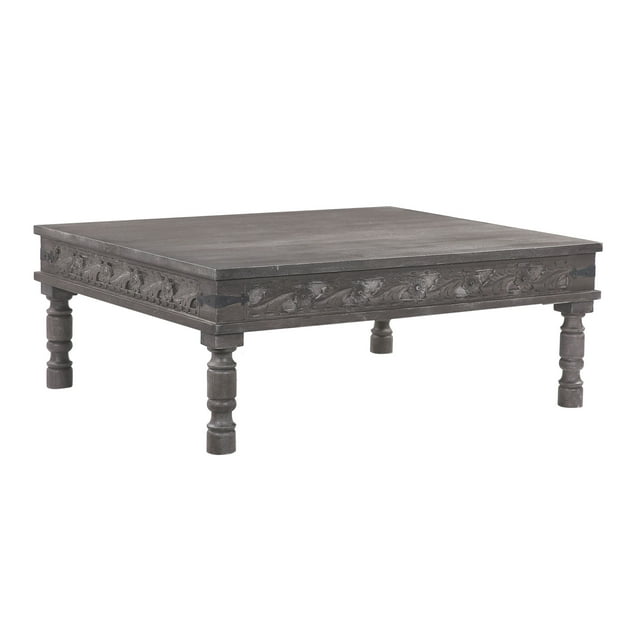Maven Lane Emin Handmade Heritage Wooden Rectangular Coffee Table, Grey Finish