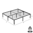 thumbnail image 3 of VENI 18" Heavy Duty Rounded Edge Bed Frame with Steel Slats Large Storage , King, 3 of 8