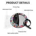 thumbnail image 4 of Ice Cream 2pcs PU Leather Round Bag Tags with Privacy Cover and Name ID Tag - Suitcase Tags for Travel Luggage, Handbags, Backpacks, School Bags, 4 of 6