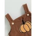 thumbnail image 6 of Halloween Baby Girls Boys Outfits Pumpkin/Ghost Corduroy Overalls Rompers Sleeveless Straps Jumpsuits Fall Winter Clothes, 6 of 8
