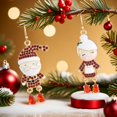thumbnail image 4 of Santa Claus and Mrs Claus Christmas Ornament Hook Hoop Earrings for Women - Enamel Dainty Cubic Zirconia Crystal Xmas Holiday Festival Costume Dangle Drop Earring Asymmetric Cute Huggie Jewelry, 4 of 5