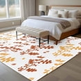 thumbnail image 5 of Orange Botanical 5'x7' Area Rug, Watercolor Spring Floral Summer Leaf Washable Non-Slip Soft Rugs, Low-Pile Large Carpet for Living Room Bedroom Dining Room, Non-Shedding Accent Rug, 5 of 9