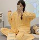 thumbnail image 1 of Pijama de mujer para el hogar, cárdigan con cuello en V, dulce, manga larga, suelto, talla grande, traje de estudiante para el hogar, 1 of 6