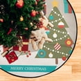 thumbnail image 5 of Coolnut Christmas Tree Snowman Christmas Tree Mat Round Christmas Tree Stand Mat Decoration for Holiday Party Home Christmas Day Ornaments Floor Door, 28.3", 5 of 6