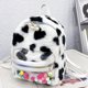 thumbnail image 1 of Bolsa Mochila linda de felpa con cremallera de perlas, patrón de amor, mochila pequeña para viajes (negro) Ehuebsd Para Estrenar, 1 of 5