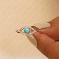 thumbnail image 3 of Turquoise and Diamond Evil Eye Gamstone Ring, Alternate Ring, Dalicate Handmade Jewelry, 925 Starling Silver Rings, Bridesmaid Gift Women, Anniversary Gift Jewelry,, 3 of 5
