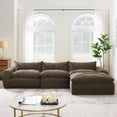 thumbnail image 2 of MODERNLUXE 116" Extra Large Modular Sectional Sofa,L-Shape Sleeper Sofa with Cushion Back & Deep Seat ,Chenille Modern Couch for Living Room,No Assembly Required, Free Combination, Brown, 2 of 11
