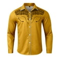 thumbnail image 3 of XDZJLR Men's Shirts Button Down Casual Fashion Western Style Print Loose Long Sleeved T Shirts for Men, 3 of 4