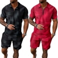 thumbnail image 4 of AJZIOJIRO Men's Summer Casual T-Shirts Shorts Set Short Sleeve Cotton Shirt Tops Pants Set M-2XL, 4 of 9