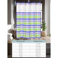 thumbnail image 6 of No Hook Cloth Fabric Shower Curtain with Snap in Liner, Colorful Plaid Waterproof Shower Curtains Set with See Through Top Window, Modern Check Rustic Art Aesthetic Bath Curtains Shower 72"x96", 6 of 6