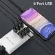 thumbnail image 2 of Cargador USB de 6 puertos 30W 5V/6A Cargador adaptador de corriente 2A Carga rápida para iPhone/iPad/Samsung/Xiaomi/Huawei/Oppo/Realme/OnePlus/DISPOSITIVOS USB, etc. TUNC Sencillez, 2 of 5