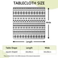 thumbnail image 2 of Black Geometric Striped Pattern Square Fitted Tablecloth with Elastic Edge,Square Table Cover,Washable Elastic Table Cover for Home Kitchen Party Decor 34"x34", 2 of 6