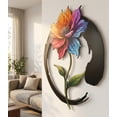 thumbnail image 3 of Colorful Floral Metal Wall Art with Botanical Design, Decorative Wall Decor, 3 of 9