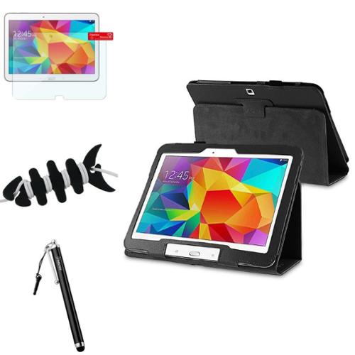 Insten Black PU Leather Case Stand Cover For Samsung Galaxy Tab 4 10.1&quot; SM-T530 Tablet
