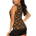 thumbnail image 3 of Balery Festive Squirrels Dark Forest Camiseta sin mangas estampada ligera para mujer, tops de entrenamiento sin mangas, camisetas de yoga transpirables de secado rápido.-Medium, 3 of 7