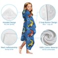 thumbnail image 7 of Blue Cartoon Dinosaurs Text Pattern Hooded Bath Towel，60"x35" for Ages 3 To 12 Kids, Quick Dry Lightweight Soft Microfiber Hood Beach Towel Cover Up for Kids, 7 of 7