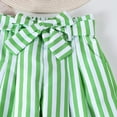 thumbnail image 5 of Conairie Outfits Set Three Piece for Girls Summer Striped Print Camisole Top and Striped Long Pants With Belt Set Casual Boho Clothes Set Green 12-18 M, 5 of 8
