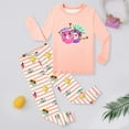 thumbnail image 2 of Chenglor Girls Pajamas Size 5-6 Years Pants & Long Sleeve Cartoon Print Pullover Pj 2 pcs Tween Teens Fall Cloths Set # Light Pink, 2 of 4