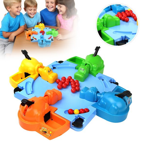 Jkkant Jeu Hippopotames Affamés Affamés, Jeu de Société Préscolaire Rapide pour 2-4 Joueurs, Soirée Jeux en Famille, Activité de Fête d'Anniversaire pour Enfants, 4 Ans et +