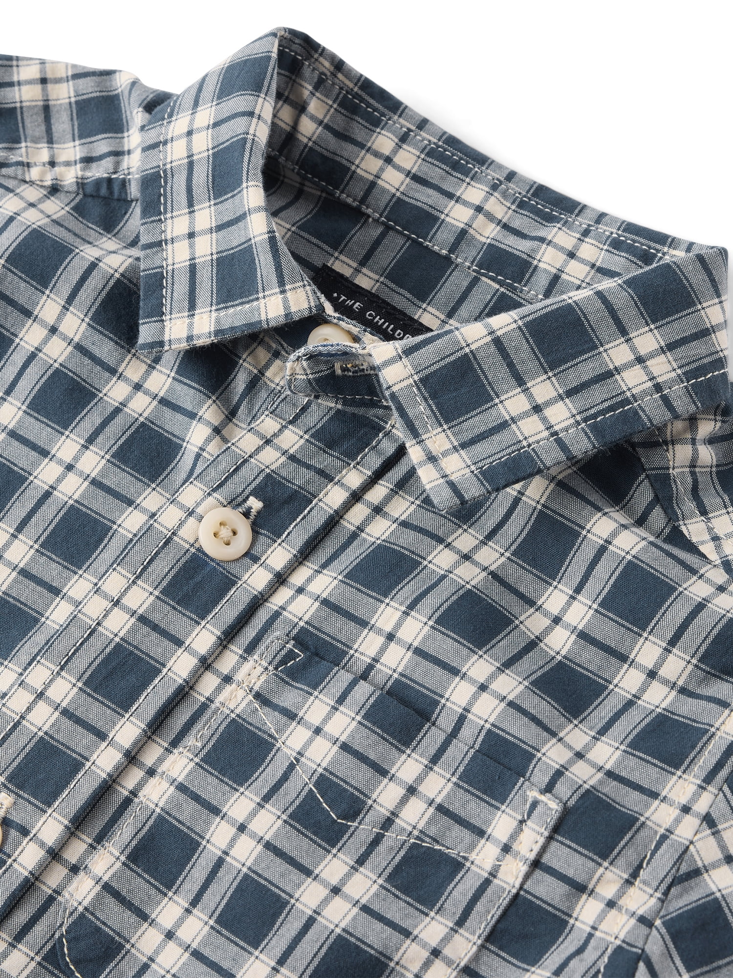 The Children's Place Baby And Toddler Boys Short Sleeve Plaid Poplin Button Up Shirt, Sizes 6M-5T