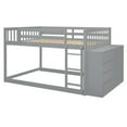 thumbnail image 3 of Bellemave Full Over Full Bunk Bed with Storage, Wood Low Bunk Bed with 4 Drawers and 3 Shelves, Full Floor Bunk Bed Frame for Kids Teens Girls & Boys - Gray, 3 of 8