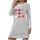 thumbnail image 3 of TaTaai Fashion Women's Valentine's Day Printed Nightgown, Short-Sleeve Round Neck Loose Dress, Airy Fabric for Summer Spring Daily Casual Occasions Gift, 3 of 6