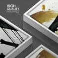 thumbnail image 4 of PixonSign Framed Wall Art Print Set Gold and Black Interlocking Circles Geometric Shapes Illustrations Modern Art Chic Dramatic Dark for Living Room, Bedroom, Office - 24"x36"x3 White, 4 of 5