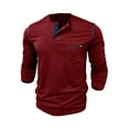 thumbnail image 2 of GXFC Men Henley T Shirts Long Sleeve Shirts Tee Top with Pocket, 2 of 7