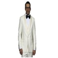 thumbnail image 1 of Men's Off White Shawl Lapel 1 Button Modern Fit Tuxedo By Alberto Nardoni Brand Desginer, 1 of 3