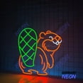 thumbnail image 3 of Handmadetneonsign Beaver Neon Sign, Funny Beaver Neon Light, Beaver Animal Wall Art Light 95933, 3 of 5