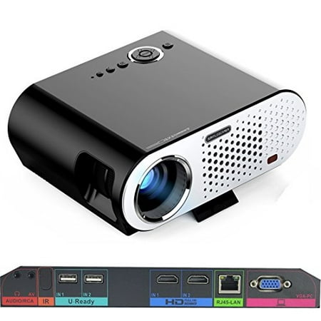 Portable Video Projector GP90 UP Wireless projector with Android Operating System 4.42 Multimedia HD Home Cinema Theater Projector with HDMI/VGA/AV/USB/RJ45-LAN