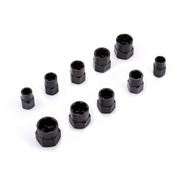 LABSERRON Heavy Duty Nut Extractor for Damaged Nut Removal 11 PCS/Set Red