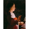 thumbnail image 2 of Georges de La Tour 15x18 Black Ornate Wood Framed Double Matted Museum Art Print Titled - Young Virgin Mary (ca. 1640), 2 of 5