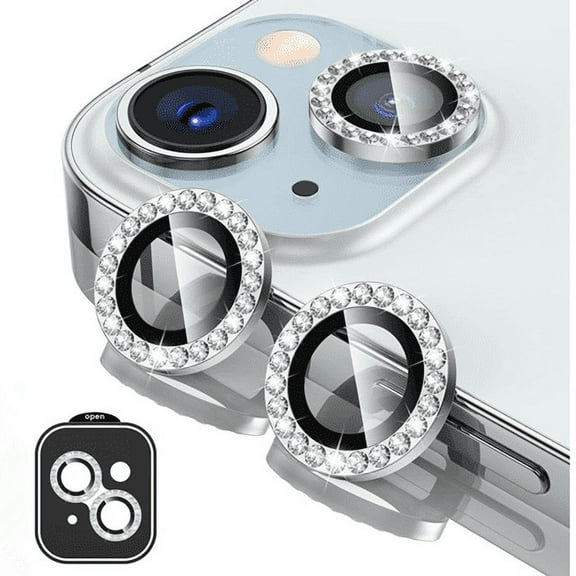 2 Pack - iPhone 15 / iPhone 15 Plus Camera Lens Protector, 9H Tempered Glass Camera Protector, HD Transparent, Metal Single Ring for iPhone 15 6.1-inch/iPhone 15 Plus 6.7-inch 2023