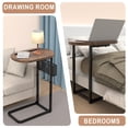 thumbnail image 2 of Table de Plateau Télé Mode avec Grand Plateau, Table de Sofa Réglable avec Paniers de Rangement, Cadre en Métal Robuste, Table de Plateau pour Regarder la Télé, Repas, 2 of 6
