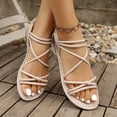 thumbnail image 4 of Samdudou Strappy Sandals for Women Open Toe Casual Flats Summer Shoes Knotted Detail Slingback Design Lightweight Outdoor Footwear, 4 of 8
