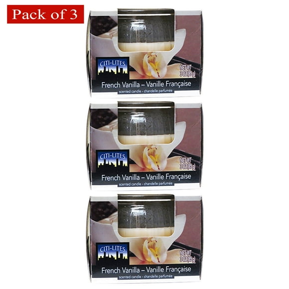 Candle Jars 3 Ounce Boxed Globe Jar - French Vanilla (Pack of 3)