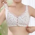 thumbnail image 4 of Pimfylm Bras for Women, Plus Size Bra, Comfortable Convenient Front Close Button Cotton Bras Buckle(Pink,80B), 4 of 5