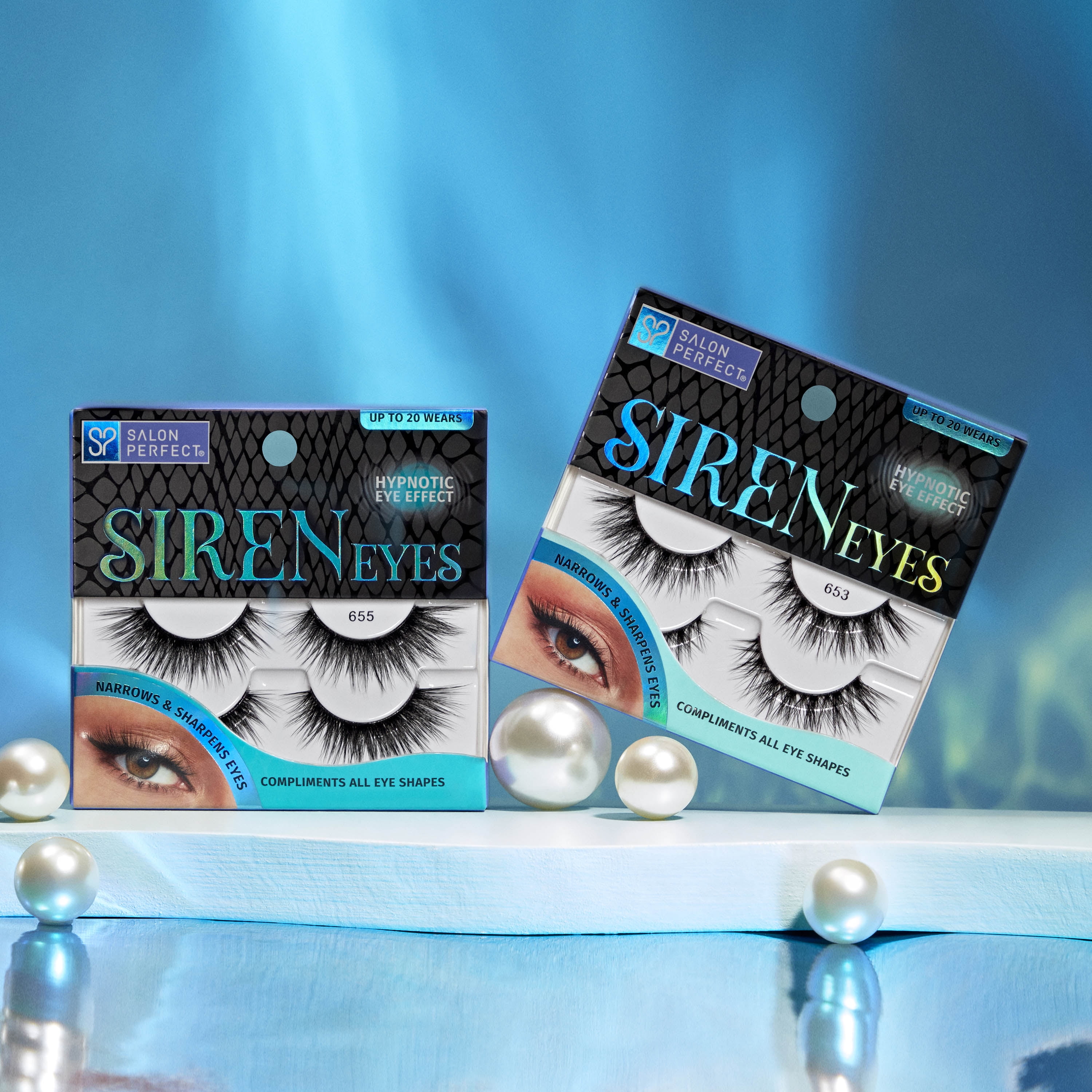 Salon Perfect Siren Eyes 653 Lash, 2 Pairs black false eyelashes
