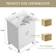 thumbnail image 2 of KYLE & KAY 24 inch Vanity with Ceramic Basin, Drawers Bathroom Cabinet with Double Doors, Storage Cabinet with Embedded Ceramic Sink Suitable for Small Spaces, White, 2 of 6