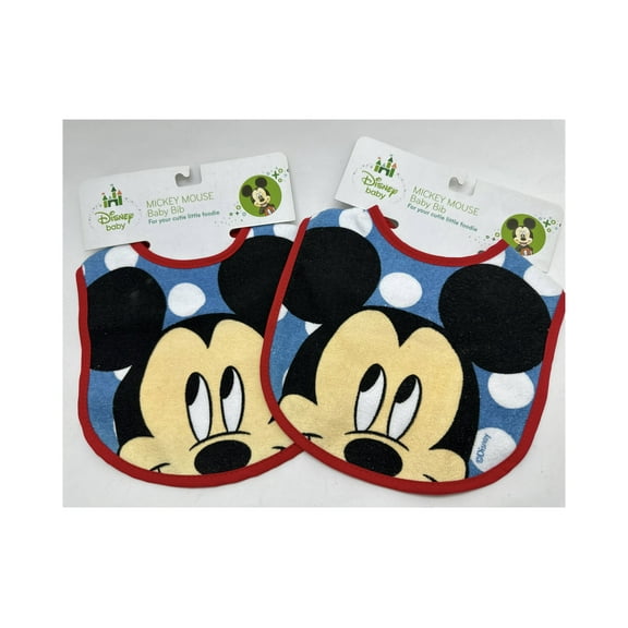 2pk Disney Mickey Mouse Blue Wonders Baby Bib