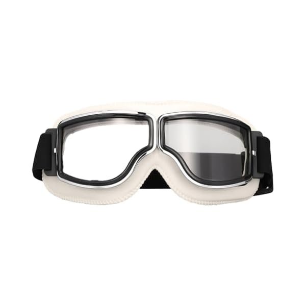 wonima02 Vintage Motorcycle Goggles: Anti-Scratc PC Lens & Soft Leather Frame, Windproof Dustproof Riding Glasses for Men Women