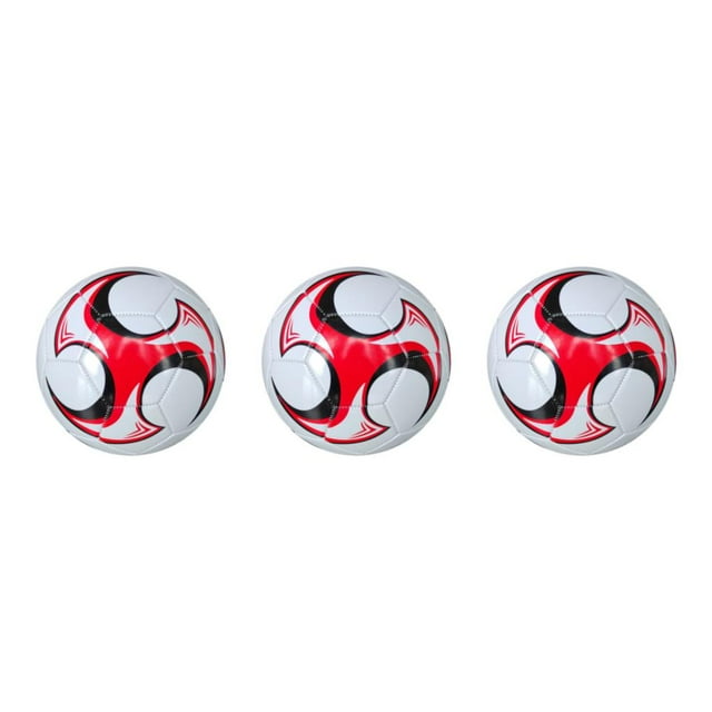 Guardoinrt Ballon de Soccer pour École Secondaire, Ballon de Soccer Élastique et Anti-Explosion avec Couture Fine, Ballons de Soccer en PVC Anti-corrosion 2 Rouges 3Ensemble