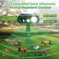 thumbnail image 2 of 4-Pack Solar Ultrasonic Animal Repellent for Garden Protection Stop Yard Damage Instantly Deer Cat Squirrel Dog Skunk Rabbit & Raccoon Deterrent Weatherproof Outdoor Animal Control Safe for Kid & Pet, 2 of 5