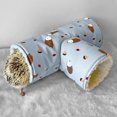 thumbnail image 4 of Collapsible Fleece 3-Way Hedgehog Tunnel Hideout Cave for Hamster, Sugar Glider, Small Animal ( Blue ), 4 of 8