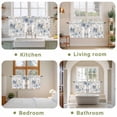 thumbnail image 6 of Blue White Floral Tier Curtains, Botanical Garden Flowers Leaves Light Filtering Kitchen Curtains, 2Pcs Rod Pocket Half Window Treatments Panels for Sink Cafe Cabinet Camper 27.5x24 Inches, 6 of 9