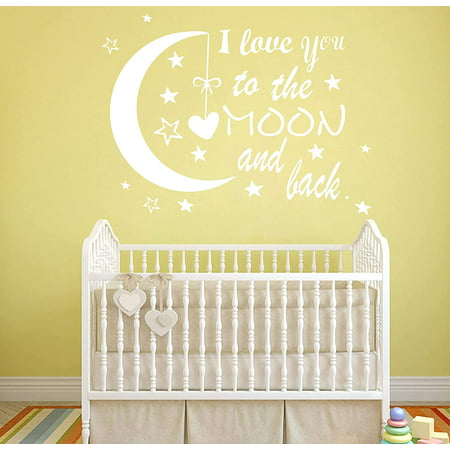 I Love You To The Moon And Back Wall Decal Stars Vinyl Sticker Baby Nursery Removable Art Decor Kids Girls Bedroom Decals E White 12 Canada - Removable Wall Decals For Baby Nursery