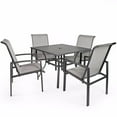 thumbnail image 5 of Barton 5-Piece Outdoor Patio Furniture Set, Dining Table Conversation Set for Porch Deck,  4 Mesh UV Resistant Chairs & Dining Table, 5 of 8